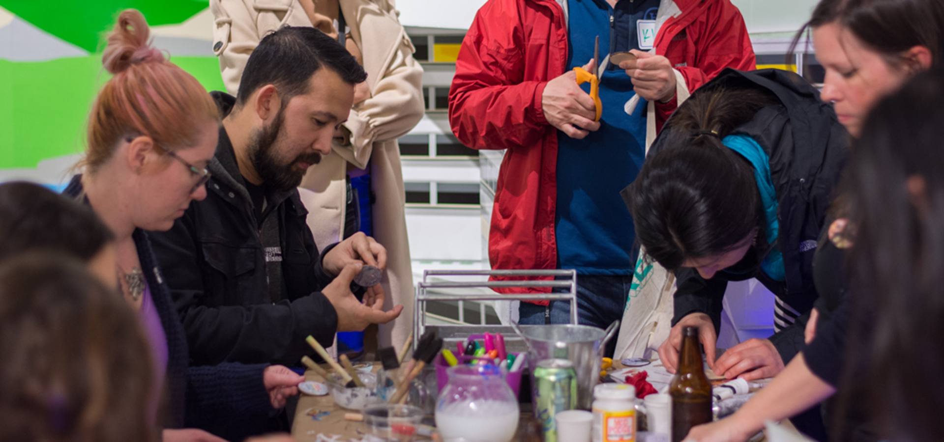 People working with craft materials