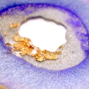 purple and gold resin mold coaster