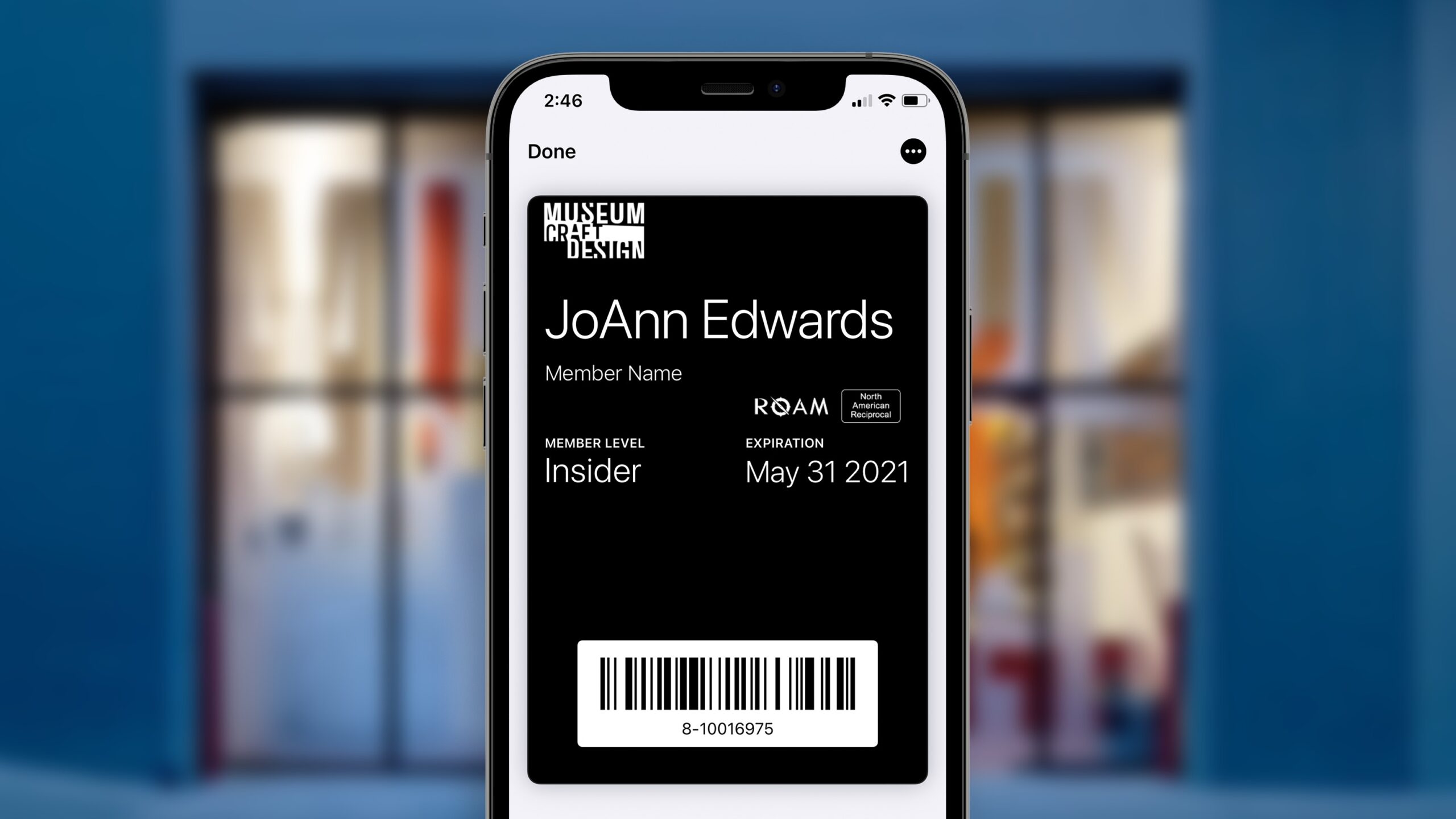 iphone image of digital member card