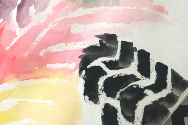 Watercolor Tire Wash MCD@Home project from Museum of Craft and Design