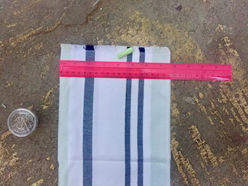 2) Measuring fabric piece