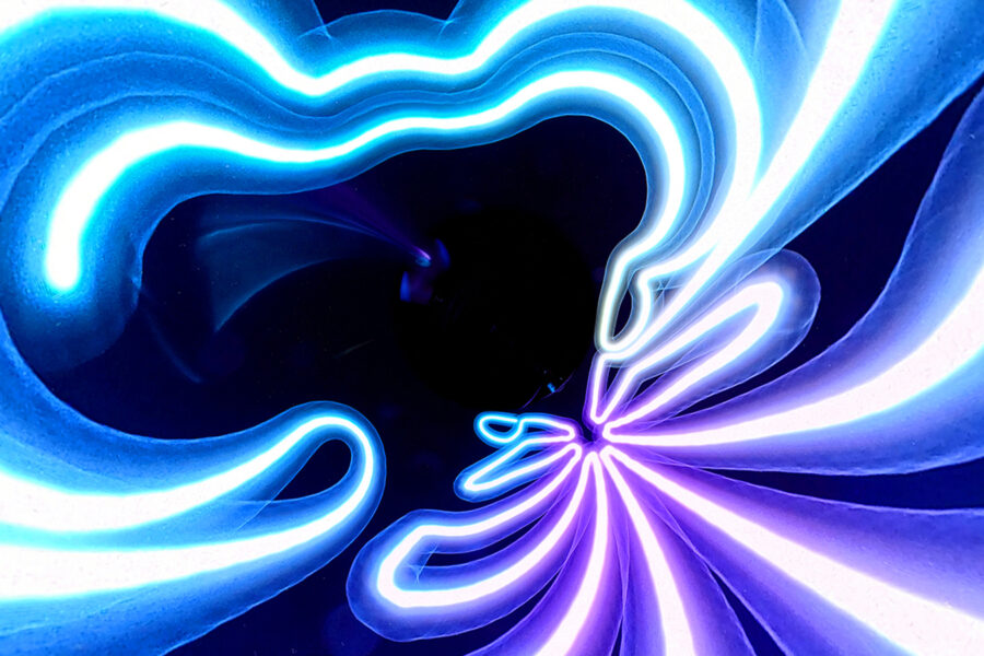 Light Painting of blues and purples