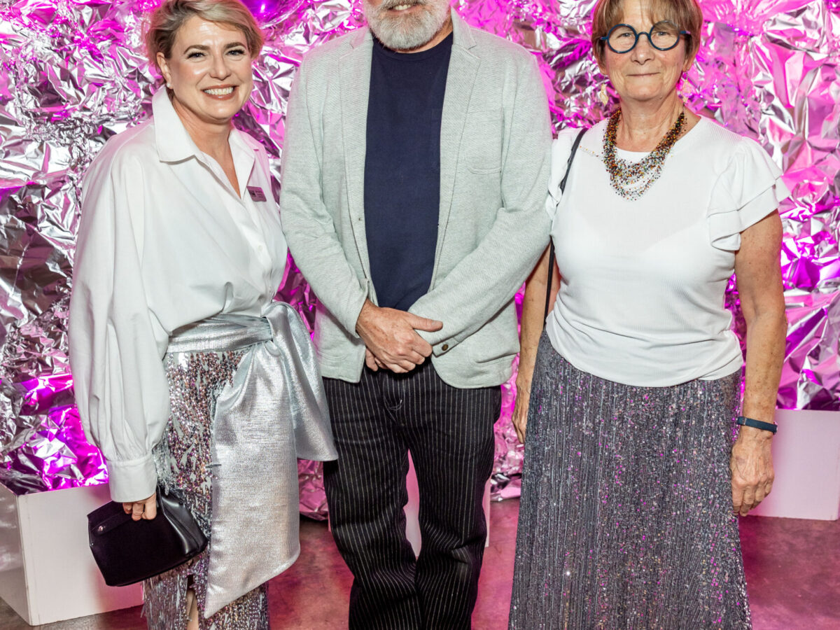 SAN FRANCISCO, CA - September 21 - Emily Meyer, Tim Armstrong and Miriam Owen attend Museum of Craft and Design's 2023 Mirror Ball Benefit and Auction on September 21st 2023 at Museum of Craft and Design @ 2569 3rd St, SAN FRANCISCO, CA 94107 US in San Francisco, CA (Photo - Devlin Shand for Drew Altizer Photography)