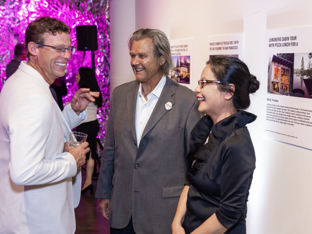 SAN FRANCISCO, CA - September 21 - Marcel Wilson, Ken Kay and Jinx Kay attend Museum of Craft and Design's 2023 Mirror Ball Benefit and Auction on September 21st 2023 at Museum of Craft and Design @ 2569 3rd St, SAN FRANCISCO, CA 94107 US in San Francisco, CA (Photo - Devlin Shand for Drew Altizer Photography)