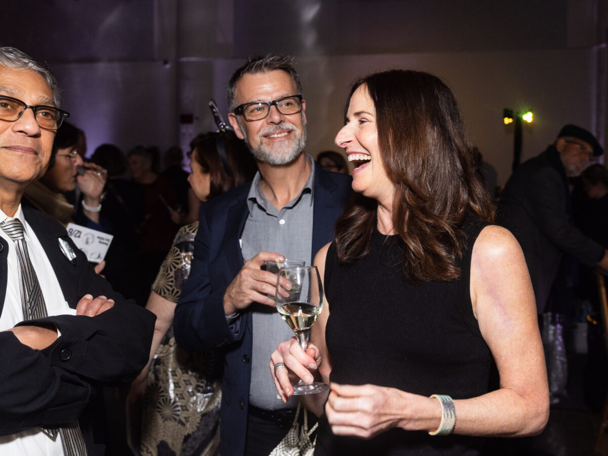 SAN FRANCISCO, CA - December 6 - Rajen Dalal, Ian Davidson and Alyssa Leebote attend Museum of Craft and Design's Art for All Mirror Ball Benefit and Auction 2022 on December 6th 2022 at Museum of Craft and Design in San Francisco, CA (Photo - Drew Altizer Photography)