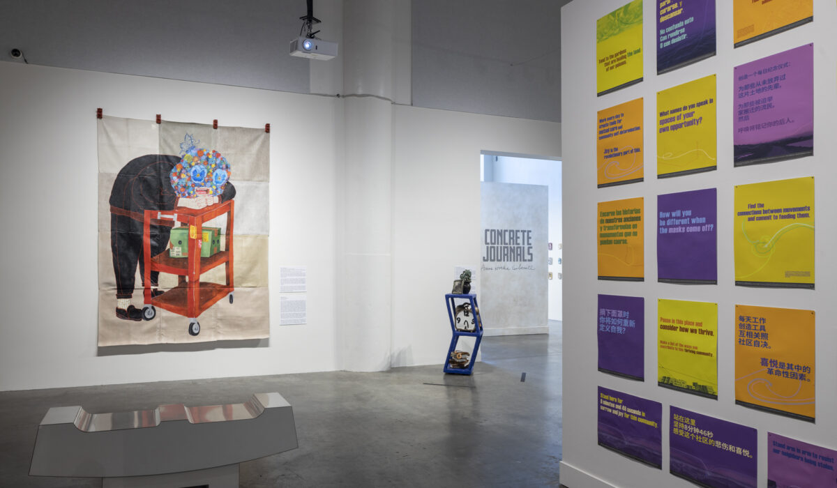 Exhibition view of "Fight and Flight Crafting a Bay Area Life" at the Museum of Craft and Design