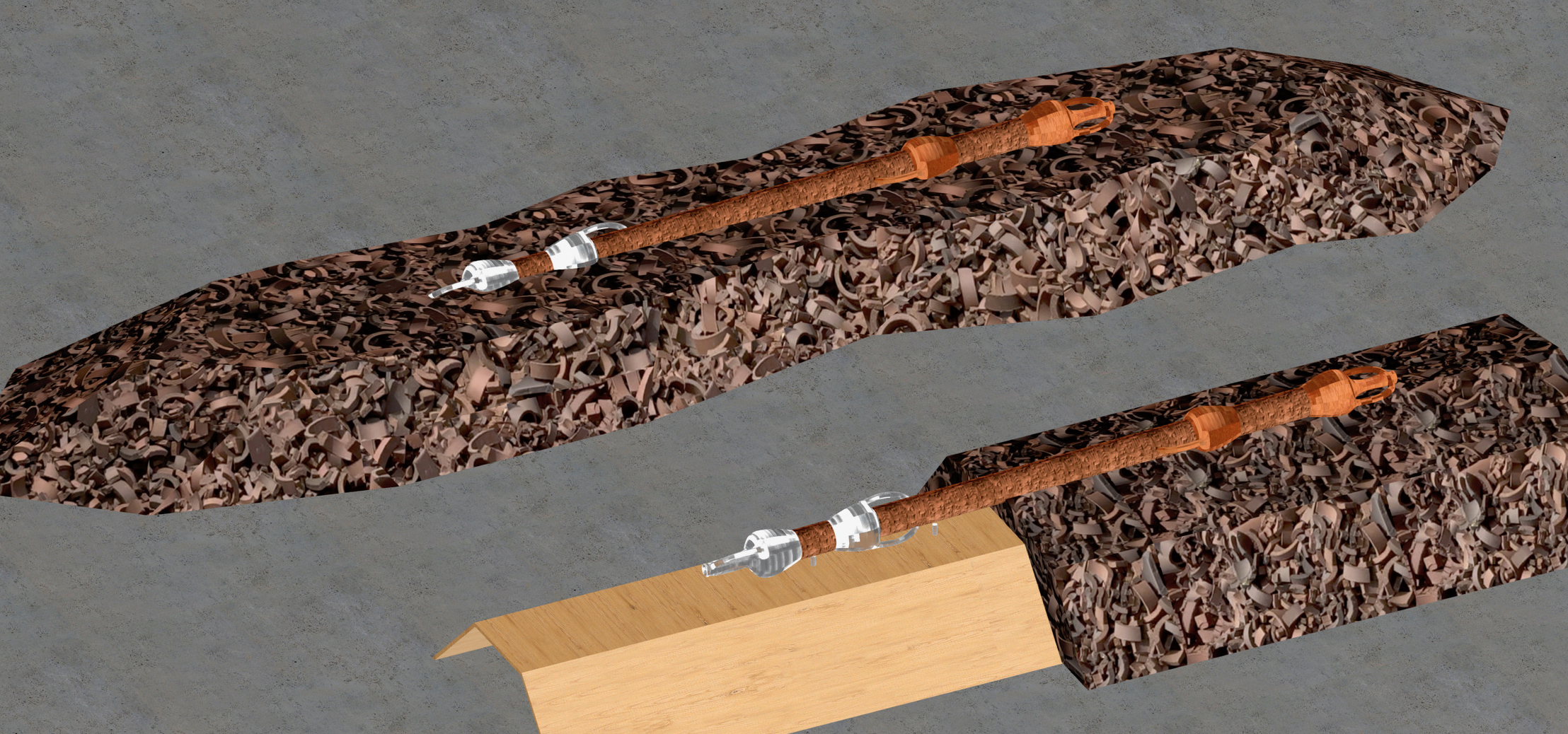 Rendering of a debris pile