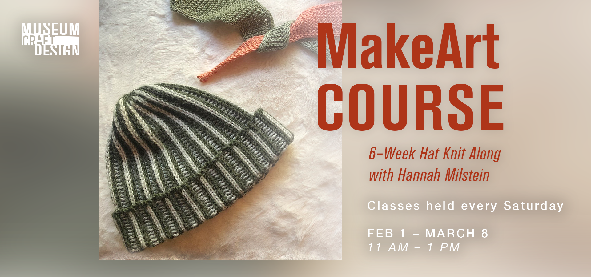 Graphic for MakeArt Course: 6-Week Hat Knit Along with Hannah Milstein